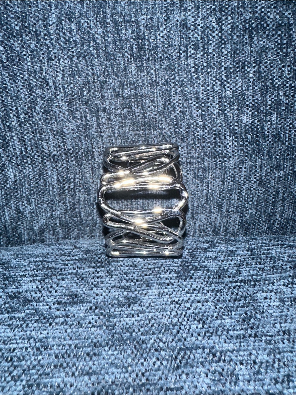 Cookie Lee Silver tome Cuff Bracelet Sculptural Wave Design